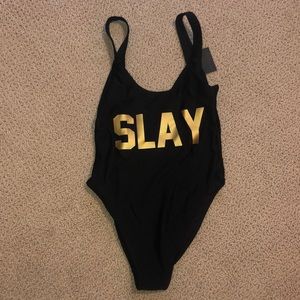 “Slay” one piece swimsuit